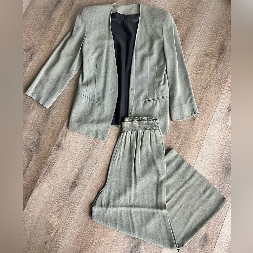Two-Piece Blazer & Wide-Leg Pant Set